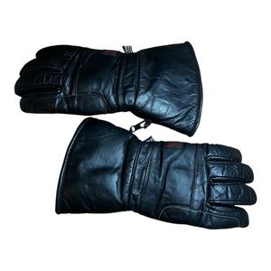 TOURMASTER Sz XL Black Leather Lined Thinsulate Padded Riding Gloves Warm